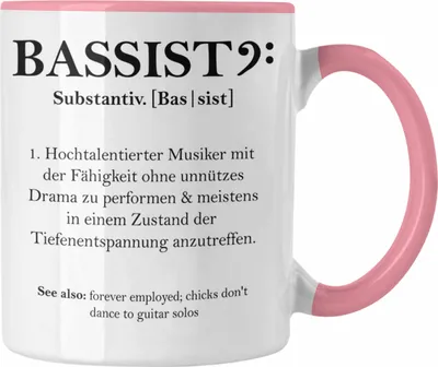 Produktbild von Trendation - Bassist Tasse Geschenk Definition Lustiger Spruch Bass-Spieler Geschenkidee (Rosa)