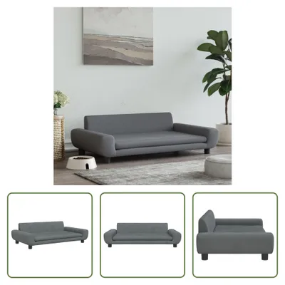 Produktbild von The Living Store Hundebett Dunkelgrau 100x54x33 cm Samt