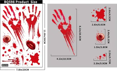 Produktbild von INF Gruselige Handabdruck Glasaufkleber - 6er-Pack für Halloween Dekoration