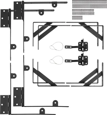 Produktbild von SucceBuy Tor-Eckverstrebungshalterung – 2 Sets. Anti-Durchhang-Torrahmen-Hardware-Set mit Riegelschloss und Schrauben. Ideal für Schuppentüren, Korraltore, Einfahrtstore, Holzfenster
