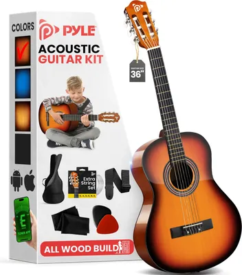 Produktbild von Pyle Akustikgitarre für Anfänger, 3/4 Junior-Größe Instrument für Kinder, Erwachsene, 91,4 cm Sun Burst