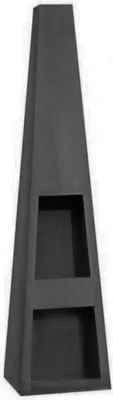 Image de Cheminée de jardin en acier noir TEXAS 118x40x40 cm avec range bûches