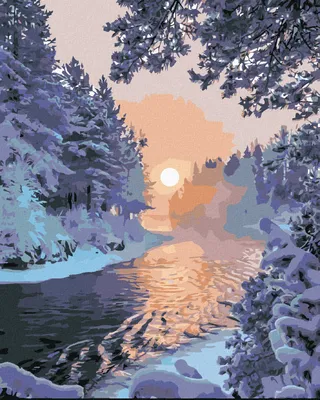 Obrázek produktu pro Zuty - Malování podle čísel - ZAMRZLÁ ŘEKA, 40x50 cm, vypnuté plátno na rám