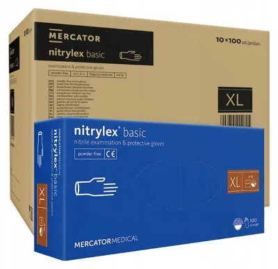 Obrázek produktu pro Mercator Nitrylex Basic Nitrilové rukavice modré velikost XL
