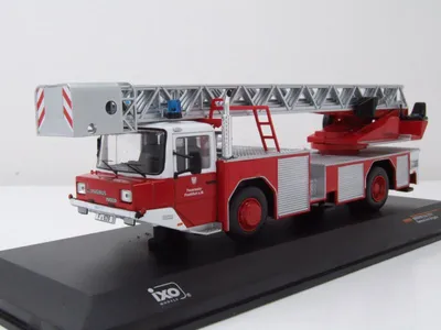 Produktbild von Magirus DLK 2312 Drehleiter Feuerwehr Frankfurt Main rot Modellauto 1:43 ixo models