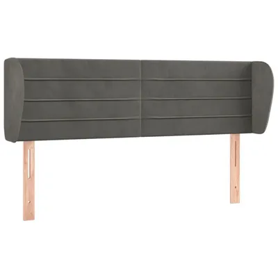 Produktbild von vidaXL Kopfteil mit Ohren Dunkelgrau 147x23x78/88 cm Samt