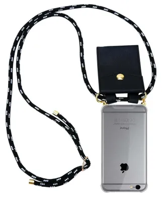 Produktbild von Cadorabo Hülle für Apple iPhone 6 / 6S Schutzhülle in Schwarz Handy Kette Silikon Kordel abnehmbares Etui