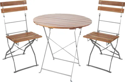 Produktbild von 3er Biergarten Set Biergartengarnitur Biergartenmöbel Akazie Ø80cm