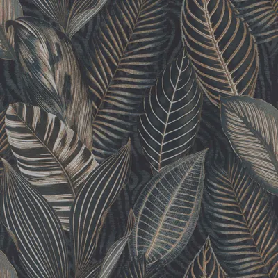 Produktbild von Vliestapete 751840 Tapete Botanical Dschungel 53 x 1005 cm Rasch African Queen III Blau Gold