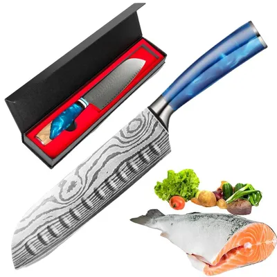 Immagine prodotto di Coltello Santoku, lama Acciaio al carbonio, manico ergonomico, coltello Santoku