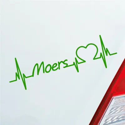 Produktbild von Auto Aufkleber Moers Herz Herzschlag 19x6 cm Hellgrün Sticker Heckscheibenaufkleber
