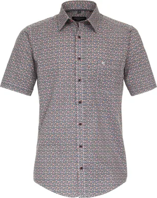 Produktbild von CASAMODA Herren Freizeithemd Kurzarm Kent Casual-Fit Orange gemustert L