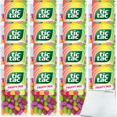 Produktbild von tic tac Fruity Mix 16er Pack (16x54g Dose) + usy Block