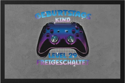 Produktbild von Geburtstagskind Level 29 Freigeschaltet Fußmatte Happy Birthday Geburtstag Alles Gute Controller Konsole Game Spiel