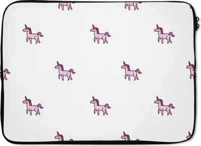 Produktbild von MuchoWow® Laptop Hülle 13 Zoll Mädchen - Einhorn - Rosa - Muster - Mädchen - Kind - Kinder Laptoptasche - Laptophülle - Sleeve - Rundumschutz