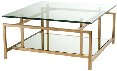 Image de Casa Padrino Table de salon laiton 70 x 70 x H. 35 cm - Table basse de luxe