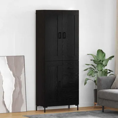 Zdjęcie produktu dla vidaXL Highboard 2 szt. materiał drewnopodobny o wyglądzie czarnego dębu