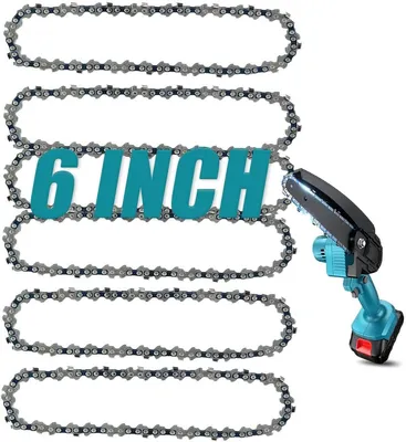 Produktbild von 6er Set 6 Zoll Ersatzketten für Mini Kettensäge Kohlenstoffstahl