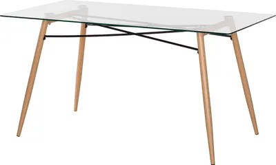 Produktbild von home24 Esstisch - Glas / Metall - Eiche