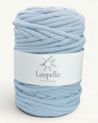 Obrázok produktu pre Loopello bavlnené šnúry, priemer 9 mm, dĺžka 100 m – svetlomodrá