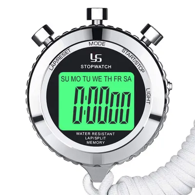 Produktbild von Digitale Sport-Stoppuhr mit Timer, multifunktional, wasserdicht 1/100 Sekunden Precision Timer