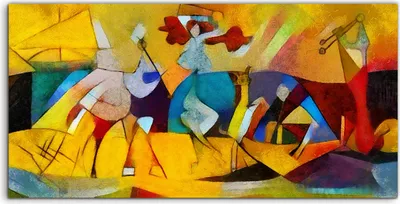 Produktbild von Coloray Spritzschutz aus Glas 120x60  Wandkunst Küchenrückwand Abstrakte alternative Gemälde Picasso