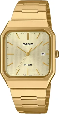 Produktbild von Casio ty566440 Quarz Uhr Gold Edelstahl Quadratisch 33mm 50m Wasserdicht