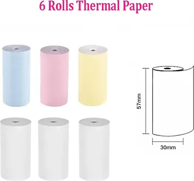Produktbild von 6 x zusätzliche farbige Thermopapierrollen - MINIPRINT (6x4,5m)