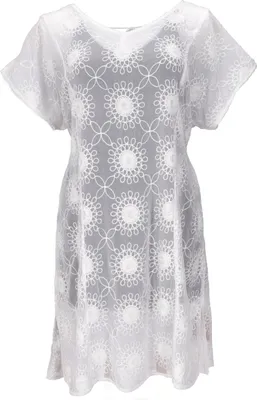 Produktbild von Kaftan, Ibiza-Style Tunika, Boho Bluse, Damen Kurzarm Maxibluse - Weiß, Viskose, Blusen & Tunikas