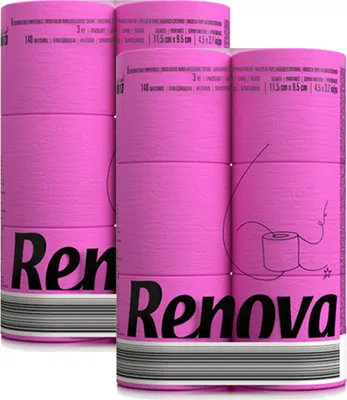 Produktbild von Toilettenpapier - Black Label pink- 12 Rollen (2 Packs á 6 Rollen)