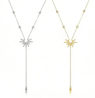 Produktbild von MEWTWEO 2 Stück Lange Halskette Damen, Y Kette Gold, Layering Ketten Set