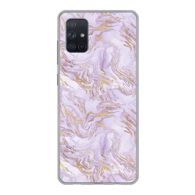 Produktbild von MuchoWow® Handyhülle Schutzhülle Hülle für Samsung Galaxy A71 Abstrakt - Marmor - Gold - Muster Silikon Softcase Handy Hülle - Kartenbesitzer