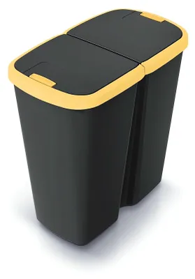 Produktbild von Abfallbehälter COMPACTO DUA schwarz/gelb 45 l