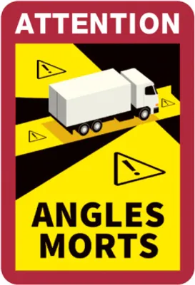 Produktbild von Dreifke® Aufkleber KFZ-Warnmarkierung, Angles Morts (Toter Winkel), Lkw, Foli...