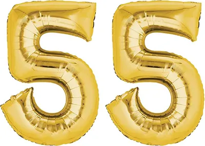 Produktbild von Folienballon, 80 cm, gold, Ziffer 55