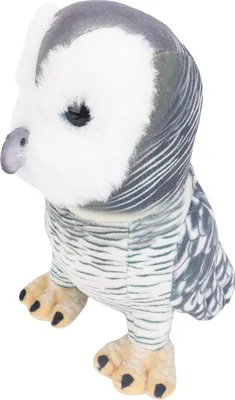 Immagine prodotto di gufo di peluche grande da 9,84 pollici, carino, realistico, peluche decorativo per la decorazione della stanza dei bambini, nero, bianco