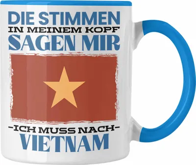 Produktbild von Trendation - Vietnam Tasse Urlaub Heimat Geschenk Spruch XXX Geschenkidee (Blau)