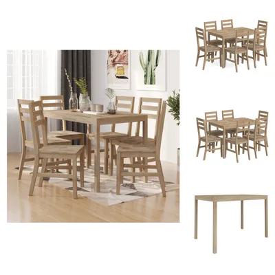 Image de vidaXL Ensemble de salle à manger 7 pièces en bois massif d'acacia - Ensemble de salle à manger