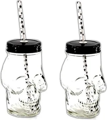 Produktbild von 2er Set Totenkopf Glas Skull Cocktailgläser Bar Glas Becher Trinkbecher