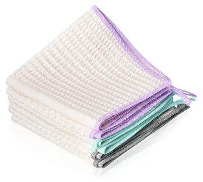 Produktbild von Geschirrtücher Mikrofaser 30x30 cm, 6 Stück Waffeltücher, saugfähig, streifenfrei