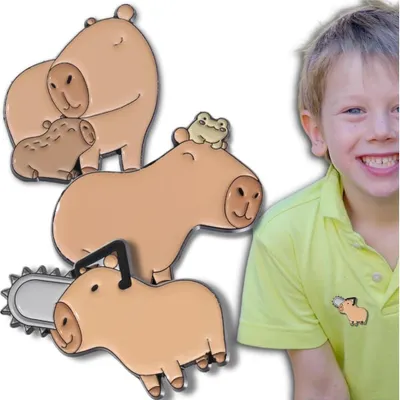 Produktbild von Capybara-Nadel aus Metall, 3er-Set, Dekoration für Schuhe, Kleidung
