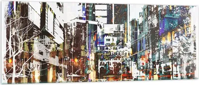 Produktbild von Bilder auf glas - Stadt Straße Haus - 140x50cm - Glasbilder - Wandbilder - Kunstdruck - zum Aufhängen bereit - Wanddekoration aus Glas - Glas Bilder - Wandbild auf Glas - Einteilig - GAB140x50-3800