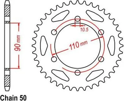 Immagine prodotto di Pignone 32 Z passo 530 YAMAHA TX 650 / XS 650 SE Special .. Pignone posteriore