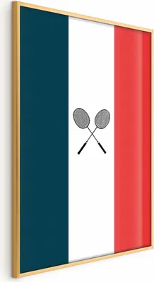 Produktbild von Posterpapier Poster - French Flags and Black Badminton Rackets 60x90 cm Abstrakt i-C-10076-ao-a