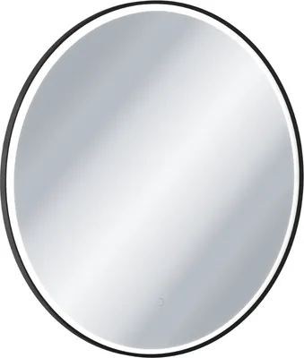 Zdjęcie produktu dla Lustro łazienkowe Corido 80 cm, okrągłe z LED i matą grzewczą, czarny mat