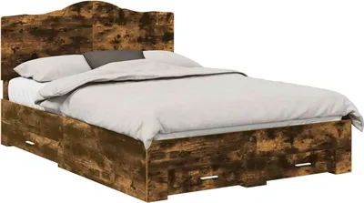 Productafbeelding van vidaXL Bedframe, gerookt eikenhout, 150 x 200 cm, houtvezel