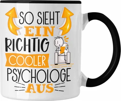 Produktbild von Trendation - Psychologe Tasse Geschenk So Sieht Ein RIchtig Cooler Psychologe Aus Geschenkidee Lustiger Spruch Geburtstag Becher Kaffeetasse (Schwarz)