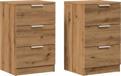 Immagine prodotto di vidaXL Comodini 2 pz. Rovere artigianale 40x36x65 cm materiale a base di legno