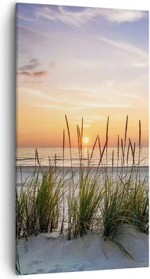 Produktbild von Bild auf Leinwand - Leinwandbild - Einteilig - Westen Sonne Strand - 55x100cm - Wand Bild - Wanddeko - Wandbilder - Leinwanddruck - Bilder - Wanddekoration - Leinwand bilder - Wandbild - PA55x100-4201