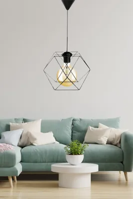 Immagine prodotto di Opviq , LB054, lampadario, nero, struttura in metallo, 23 x 23 x 71 cm